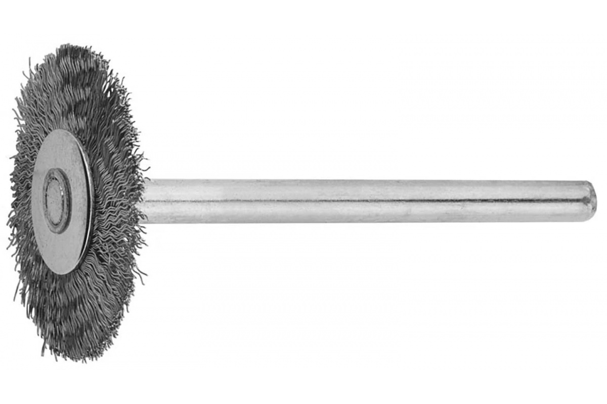 Щетка радиальная на шпильке, нержавеющая сталь, L-42 мм, 20 x 3.2 мм, ЗУБР, 987-11391