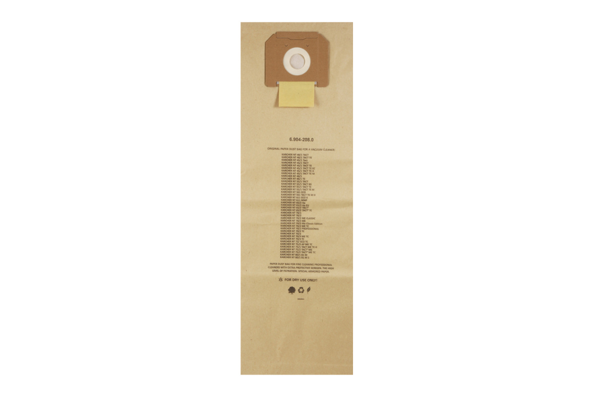 Фильтр-мешки бумажные 100 шт для пылесоса KARCHER NT 55/1 Tact Adv (1.146-806.0), 810-1546