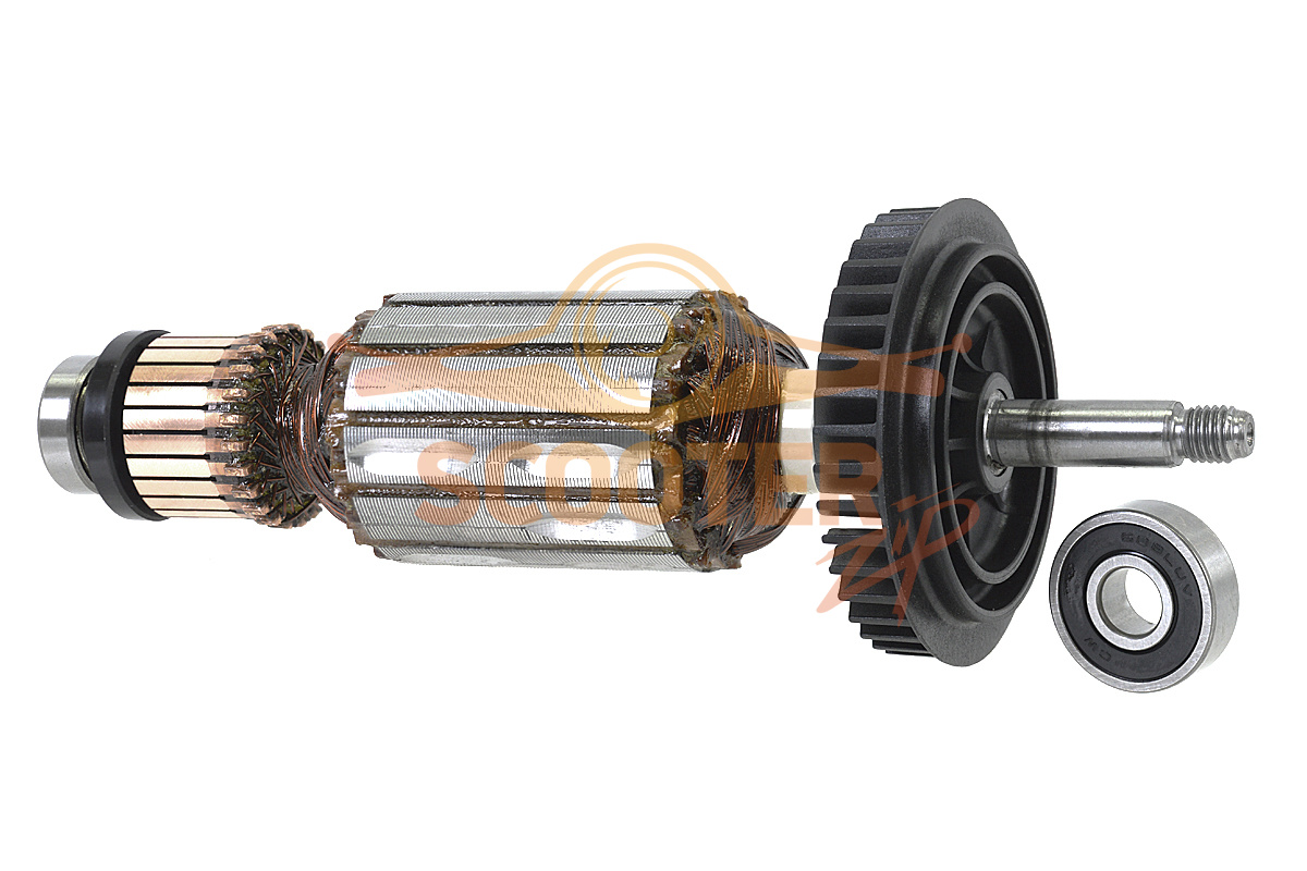 Ротор (Якорь) (L-163 мм, D-35 мм, резьба М7 (1.0 мм)) для болгарки BOSCH GWS 10-125 CE (Тип 0601803703), 1604010640