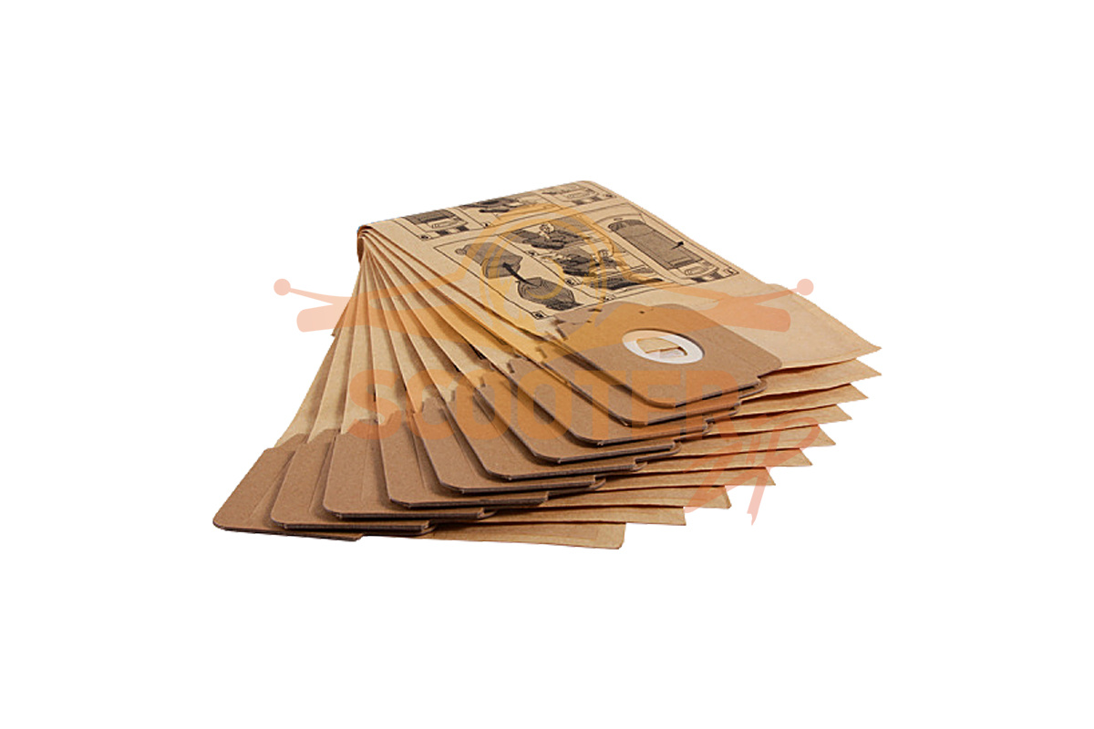 Фильтр-мешки бумажные 10 шт для пылесоса KARCHER CV 48/2 (1.057-328.0), 810-1557