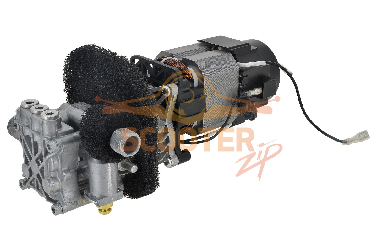 Электродвигатель 49516000215 в сборе с блоком клапанов для мойки высокого давления STIHL RE-90, 49516000215-1