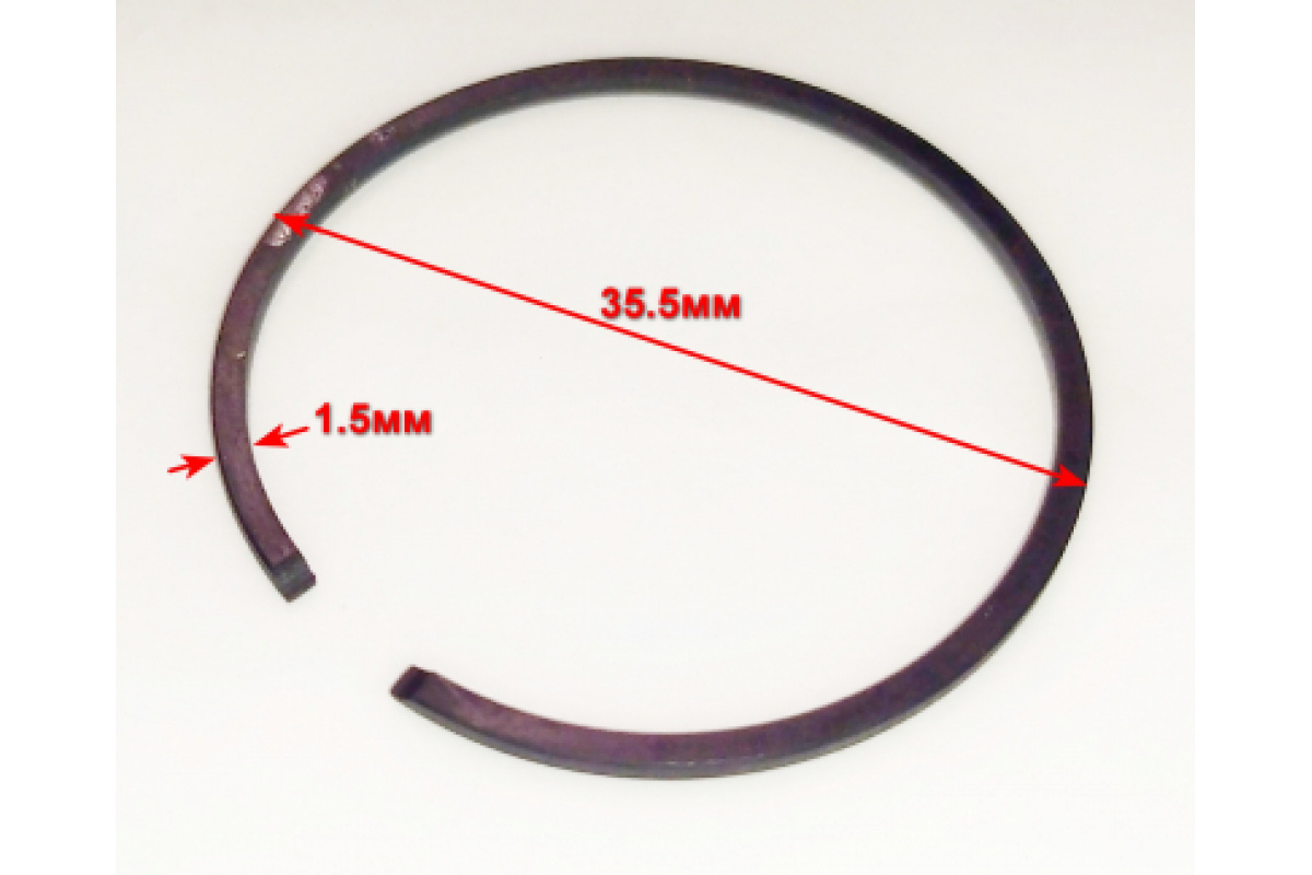 Поршневое кольцо D-34mm для бензокосы (триммера) HUTER GGT-800T (s/n PAIJ~), 61/58/21