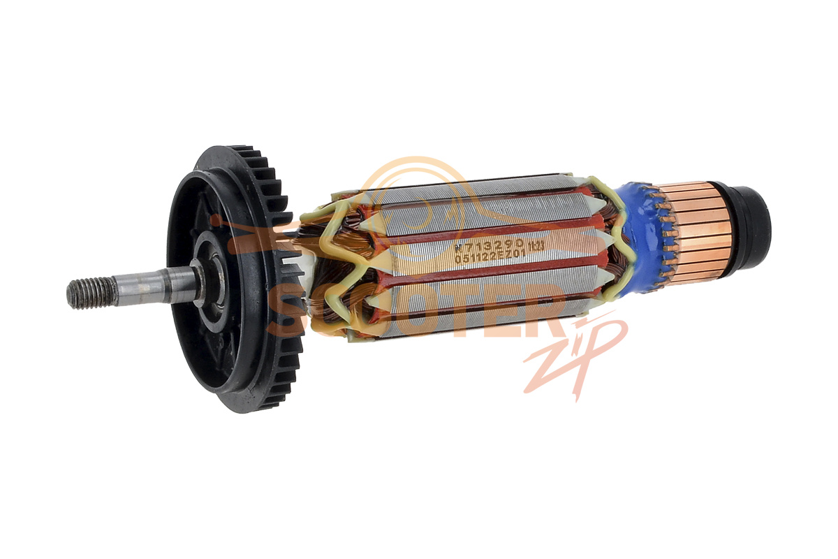 Ротор (Якорь) DeWalt для машины шлифовальной угловой DWE4233 TYPE 1, DWE4237 TYPE 1 230В (L-175 mm, D-35 mm, резьба М7 (шаг 1.0 мм)), NA146600