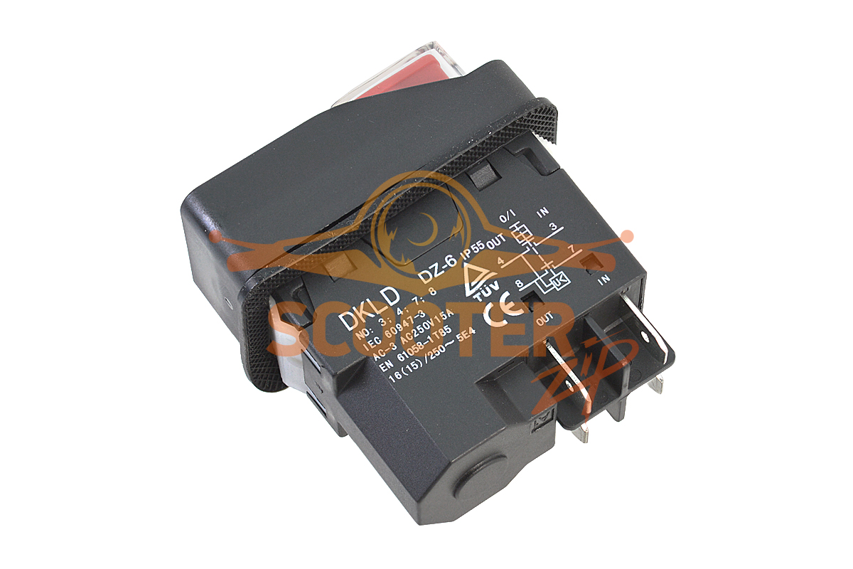 Выключатель DKLD IP55 для сверлильного станка, компрессора, бетономешалки (старого образца) 4 контакта, 889-0126