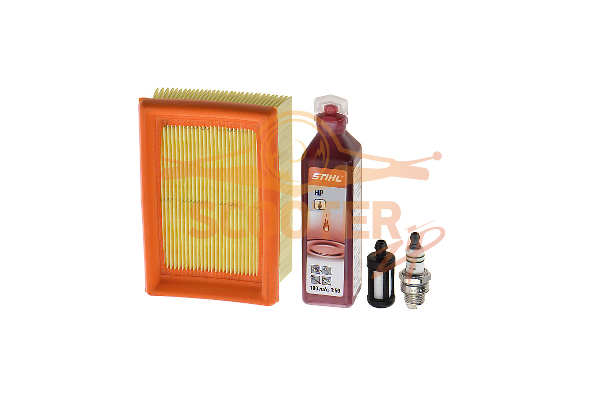 Комплект для ТО (фильтры топливный и воздушный, свеча BOSCH, масло) ОРИГИНАЛ для бензореза STIHL TS-400, 888-1060