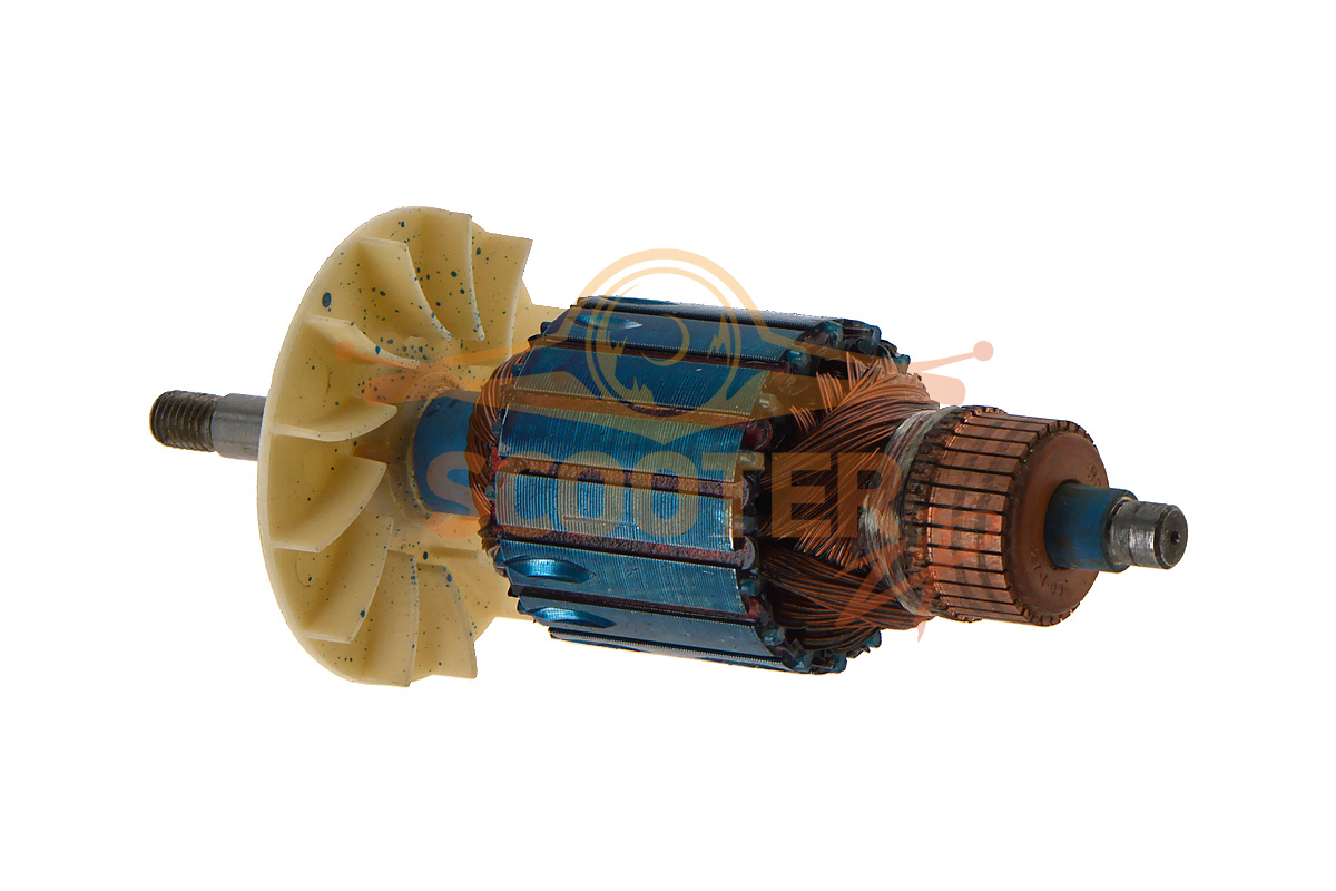 Ротор (Якорь) (L-197 мм, D-56.5 мм, резьба М10 (шаг 1.5 мм)) для рубанка REBIR IE-5708 N, M1B13.7