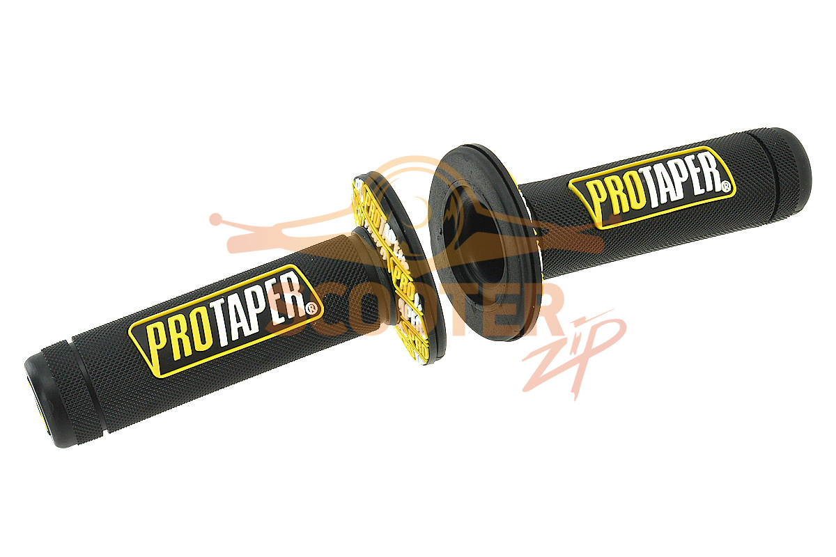 Ручки руля резиновые питбайк (пара) черные/желтые  PRO-TAPER, 020175-121-9799