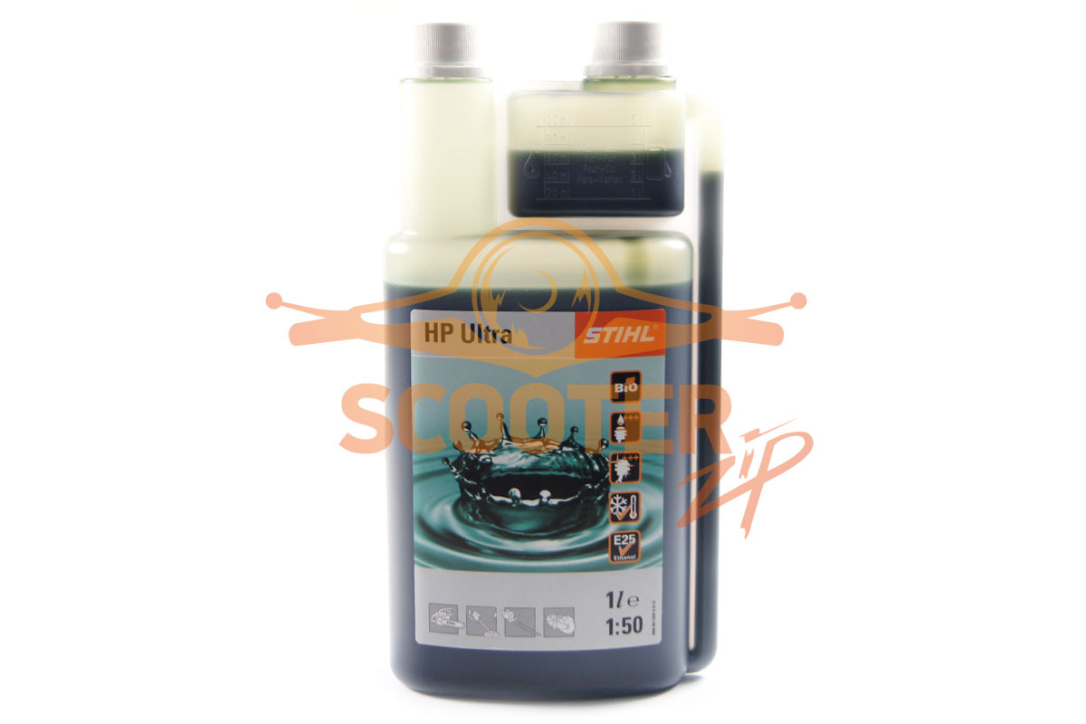 Масло для бензопилы STIHL HP Ultra 1л. (cинтетическое, бездымное) с дозатором, 07813198061