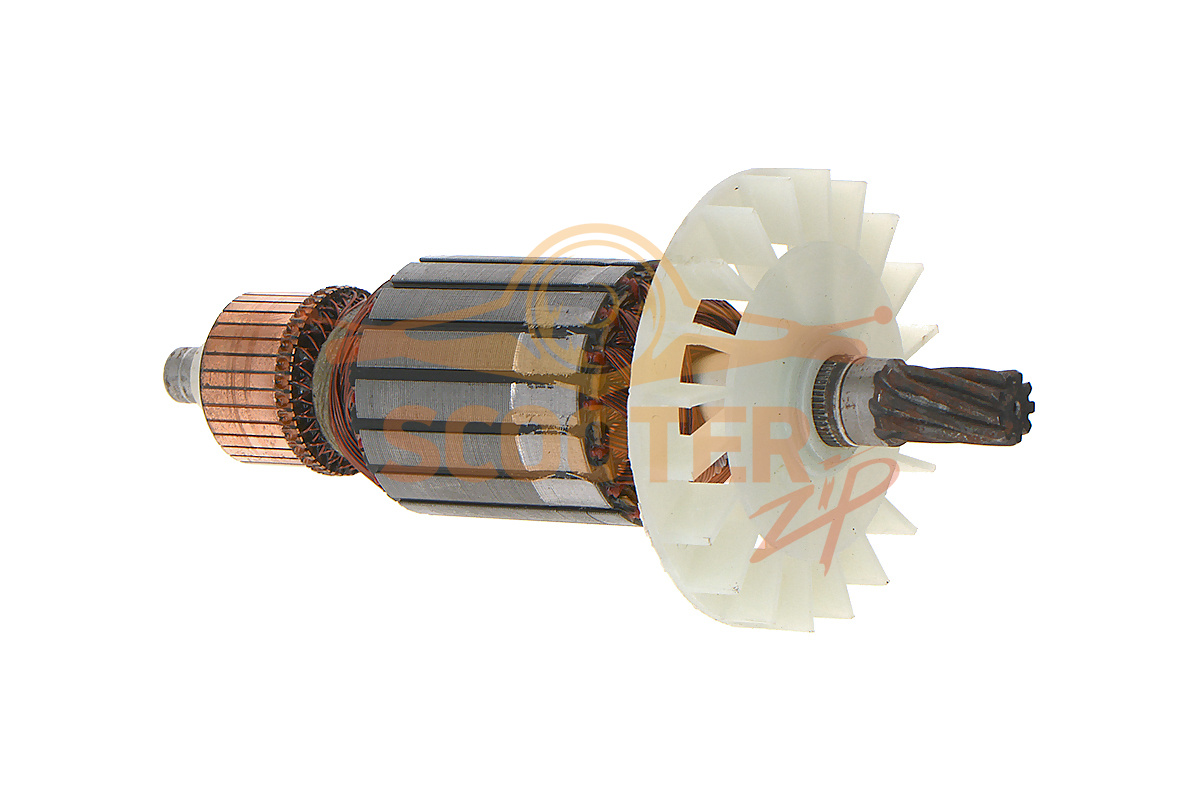 Ротор (Якорь) для молотка отбойного ИНТЕРСКОЛ М25 и М30/2000В (L-208 мм, D-53 мм, 9 зубов, наклон вправо), 889-0343