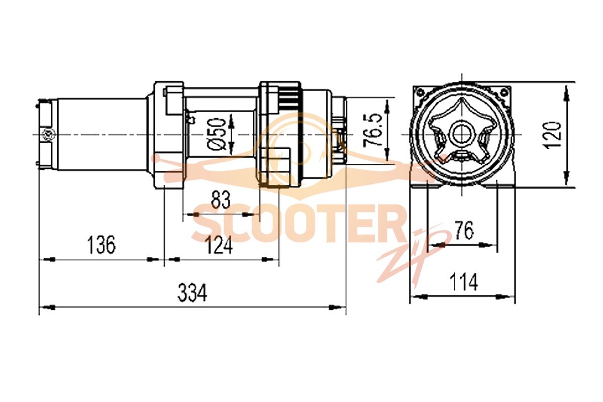 MasterWinch X3500S Лебедка для квадроцикла электрическая с синтетическим тросом, 4.01.02.03S