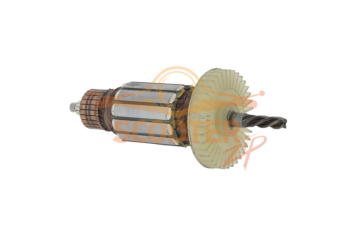 Ротор (Якорь) (L-145 мм, D-35 мм, 4 зуба, наклон влево) для дрели ударной электрической ЗУБР ЗДУ-520 ЭР, U502-520-014