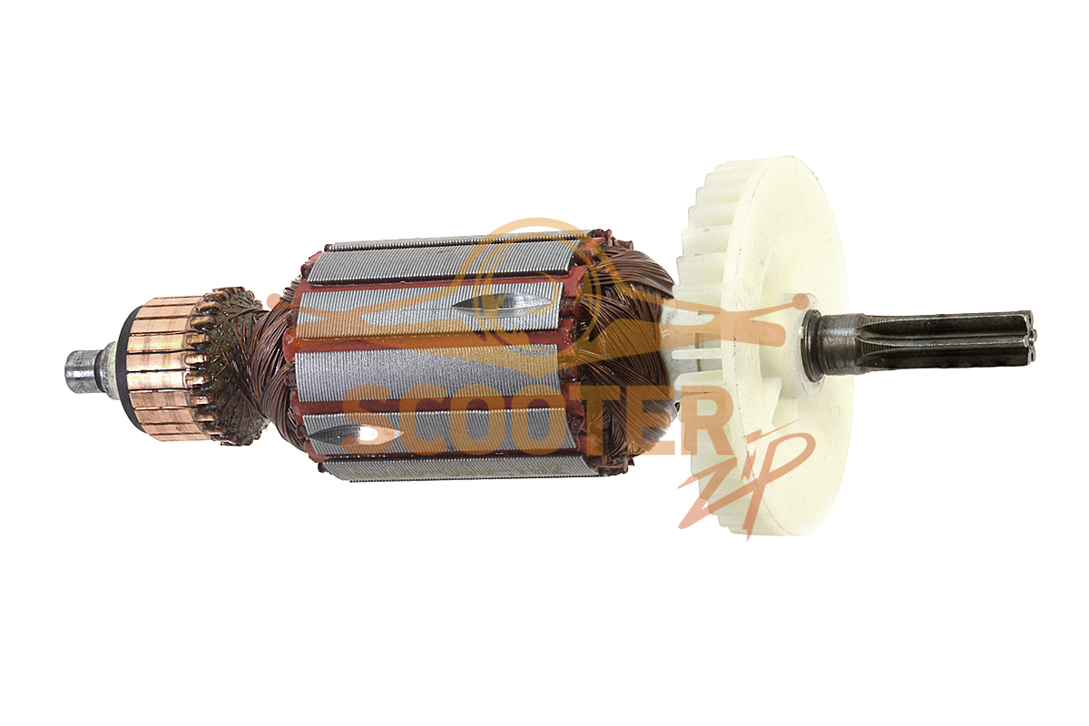 Ротор (Якорь) (L-156,5 mm, D-37 mm, 6 зубов, прямо) для гайковерта ударного электрического ЗУБР ЗГУЭ-350, N000-009-192