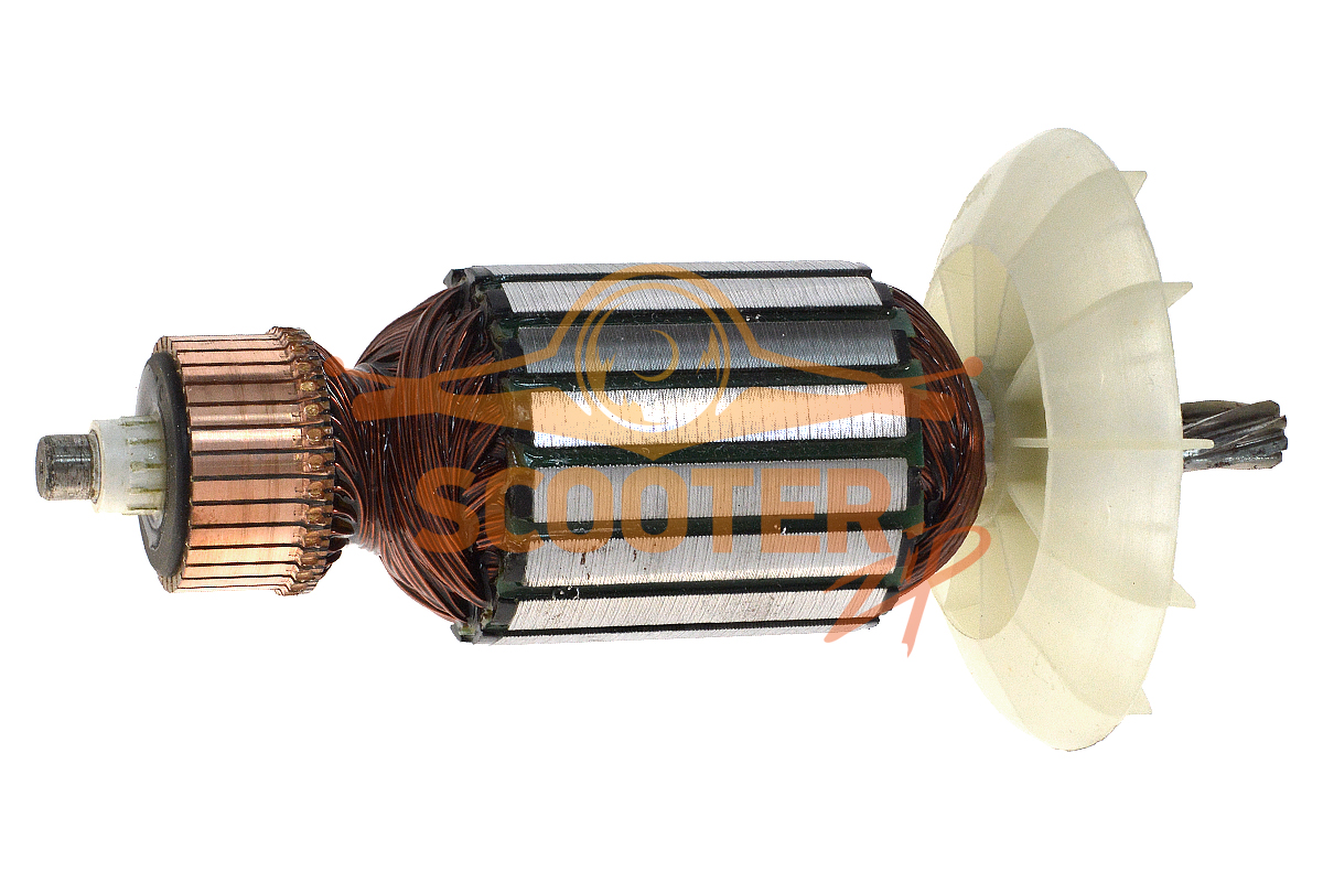 Ротор (Якорь)(z=7) (L-163 мм, D-47 мм, 7 зубов, наклон влево) для дрели-миксера электрического ЗУБР ЗДМ-1200 Р, U362-110-024