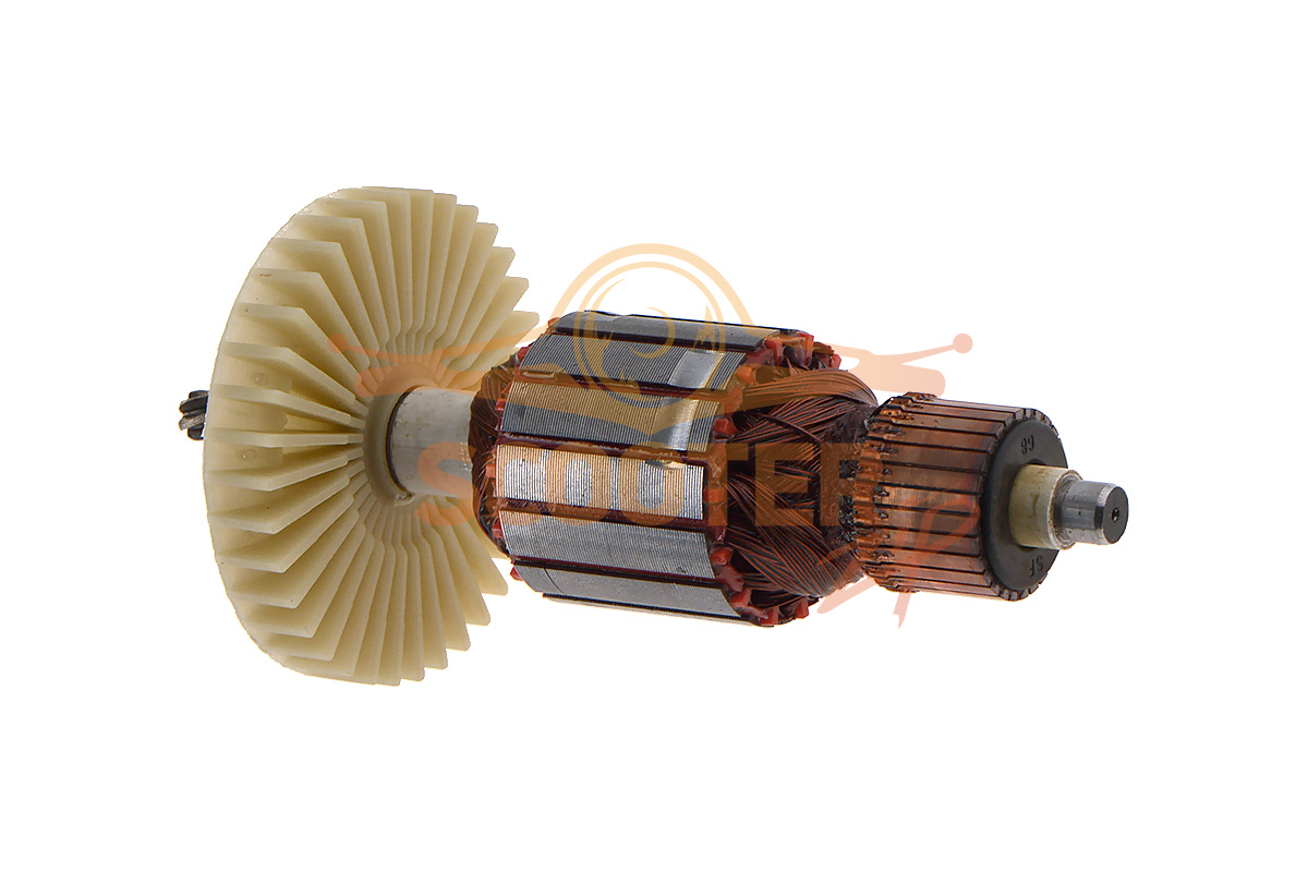 Ротор (Якорь) (L-181 мм, D-49 мм, 6 зубов, наклон влево) для миксера строительного ЗУБР МР-1400-2 2 скорости, U522-120-020