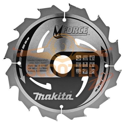 Пильный диск 190х30х2.0х12Т для пилы циркулярной (дисковой) MAKITA HS7601, B-07967