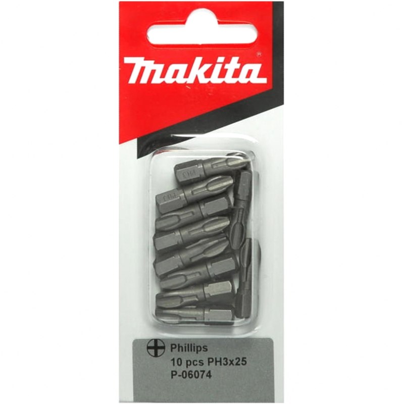 Бита (насадка) Makita PH3, 25 мм, C-form, 10 шт., P-06074