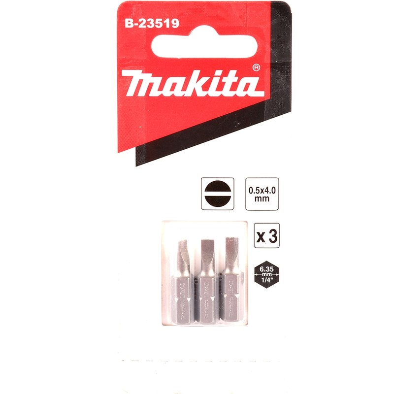 Бита (насадка) Makita SL 0.5x4.0, 25 мм, 3 шт., B-23519