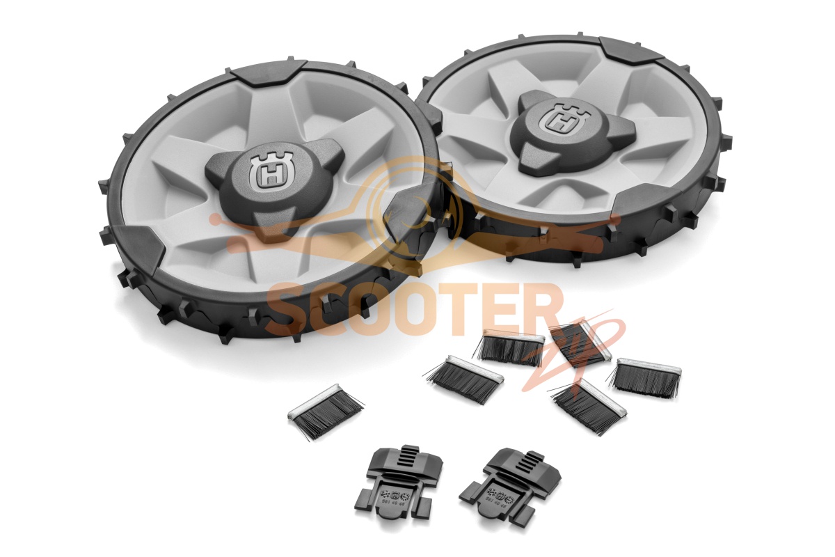 Комплект колес с утяжелителями (2х500 г) и комплект колесных щеток для газонокосилки-робота Husqvarna AUTOMOWER 450X, 5818897-02