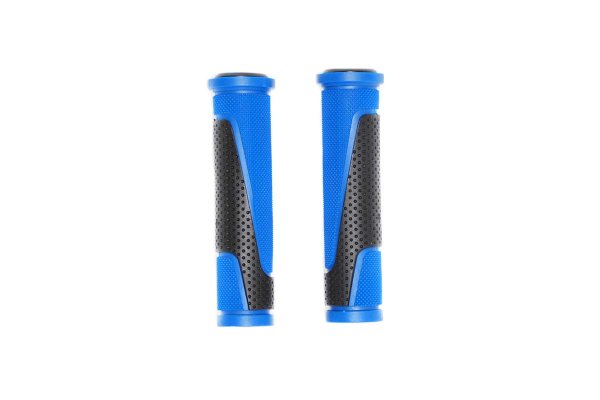 Ручки на руль H305 резиновые 130мм черно-синие, 00-170467