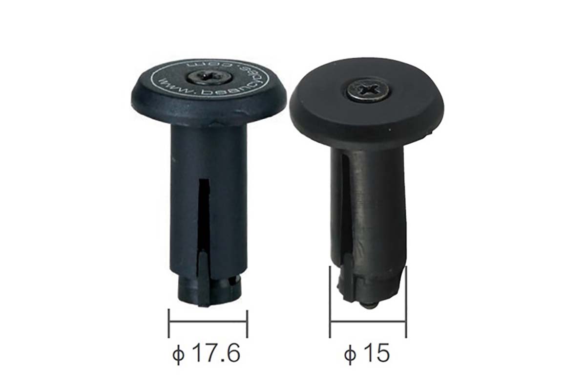 Ручки /заглушки в торец руля H08 пластиковые, фиксирующиеся с помошью винта (пара) черные