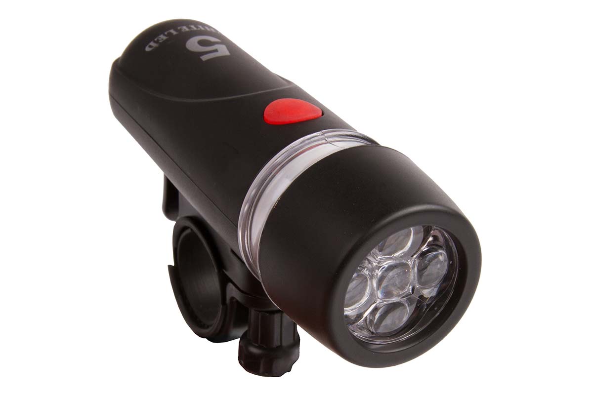 Комплект фары с фонарем (2 диода, 2 режима с линзами+2 диода, 4 режима красный) с батарейками VENTURA