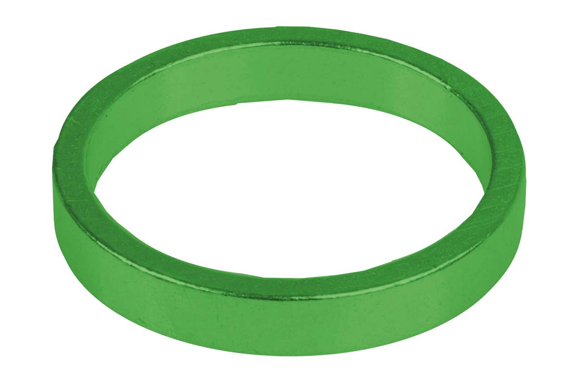 Рулевой спейсер (проставочное кольцо) спорт.1 1/8 алюм. 6шт по 5мм анодир. зеленый M-WAVE, 5-390645