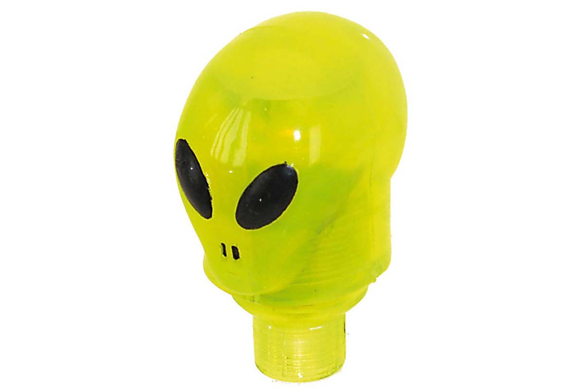 Колпачки для ниппеля инопланетянин желтый пласт. авто/спорт со светодиодом (20) с батар., 5-519976