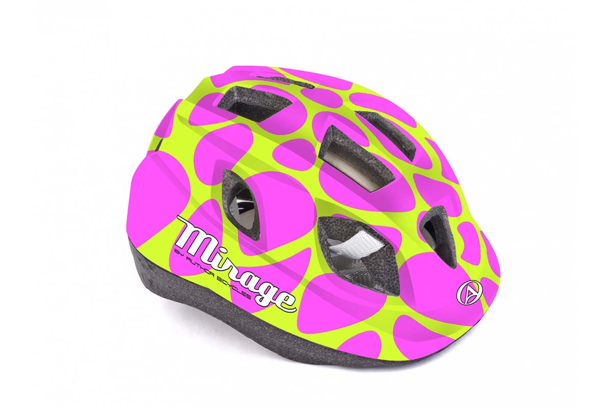 Шлем с сеточкой Mirage 195 INMOLD детский/подр. 12отв. розово-желтый 52-56см (10) AUTHOR, 8-9089970