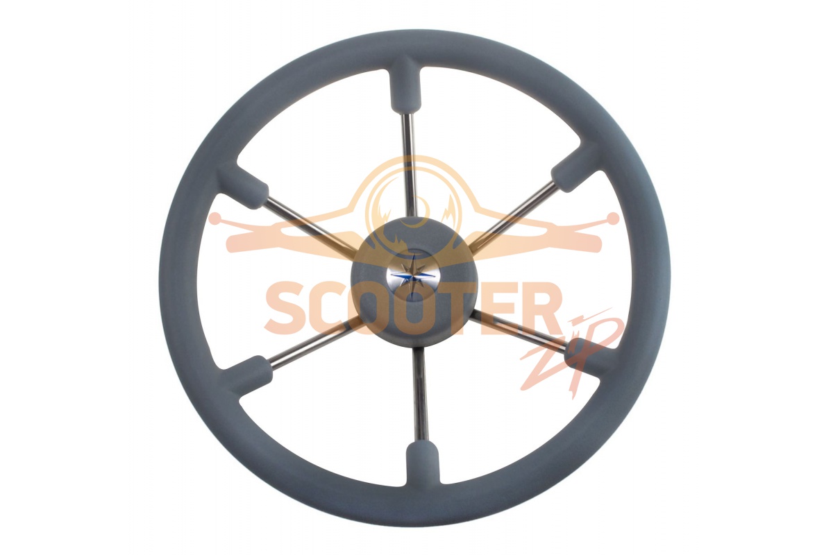 Рулевое колесо LEADER TANEGUM серый обод серебряные спицы д. 360 мм, 888-5631