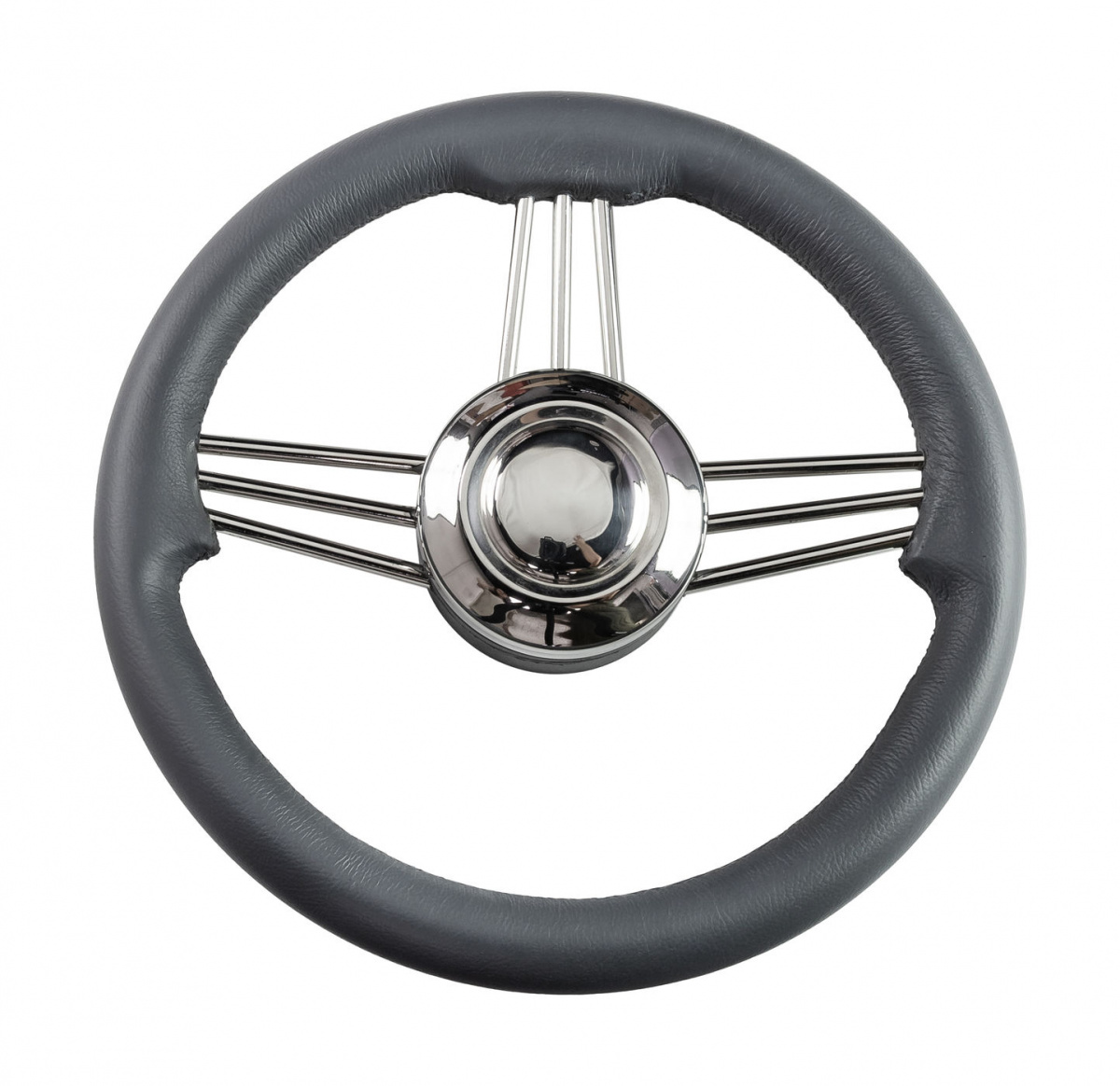 Рулевое колесо Osculati, диаметр 350 мм, цвет серый (имитация кожи), 889-9966